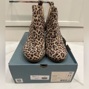 Tom’s Kelsey Leopard Suede Bootie